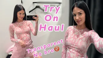 [4K USA] TRANSPARENT Try on Haul long sleeve with Emma | gorgeous see trough fashion 2024