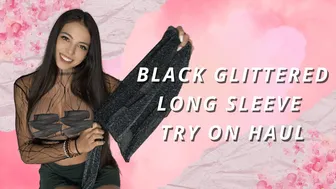 Black Glittered Long Sleeve Top Try On Haul 2024 [4k]