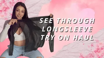 See Through Long Sleeve Try On Haul [4k] #1