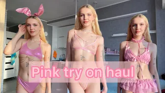 Transparent pink lingerie haul with Varya♥️♥️ See-through lingerie haul♥️♥️ #1