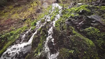 ASMR NATURE SOUNDS RELAXING WATERFALL VIEWS DURING RAIN STORM NO RAIN JACKET GOT SOAKED! #3