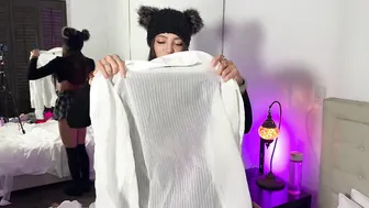 White Sheer Shirt Try on Haul [4k] #3