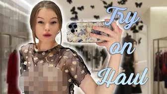 [4K] Transparent Try On Haul with Diana Rider | See Through Clothes At The Mall #1