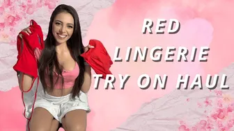 Red Lingerie Try on Haul [4k] #1