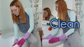 DEEP bathroom cleaning with rubber gloves | Clean house