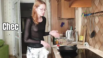 Cooking eggs in a transparent long sleeve #2