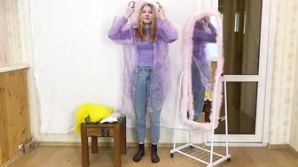 Trying on a raincoat with nothing underneath #3