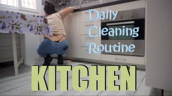 Kitchen Daily Cleaning Routine | Clean with me | Black Thong Slip