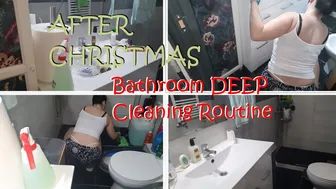 After Christmas Bathroom Deep Cleaning Routine | White string thong slip ♥️♥️ #1