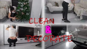 PRE Christmas | Cleaning & Decorate | Clean with me | red thong slip (string)