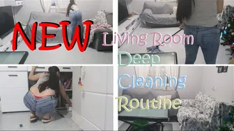 *NEW* Living Room DEEP Cleaning Routine | red thong slip ♥️♥️ #1