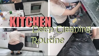 Kitchen DEEP Cleaning Routine | Messy House | Pink thong slip ????