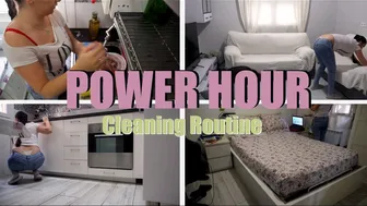 *NEW OF* See description ♥️♥️ POWER HOUR Speed Cleaning Routine | White Thong Slip #1