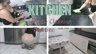 Kitchen DEEP Cleaning Routine | MESSY House | White thong slip ♥️♥️ #1