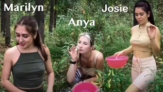 Marilyn, Anya & Josie collect mushrooms #1