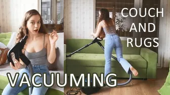 VACUUMING AT FULL POWER | vacuum cleaner, couch and rugs