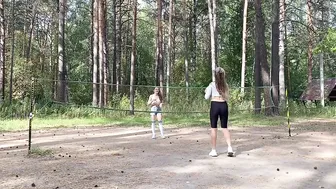 Playing volleyball with friend #4