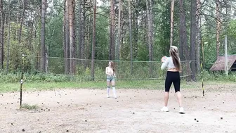 Playing volleyball with friend #5