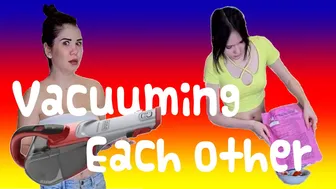 Vacuuming Each Other || tanya swizift fun with her friend video #1