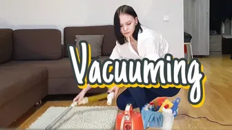 Vacuuming couch and rug | Deep cleaning routine #1