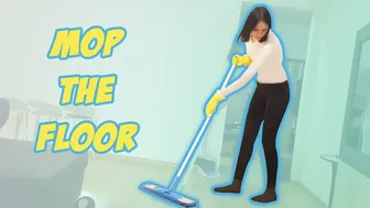 Sweeping and mopping floor in rubber gloves! #1