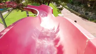 Red Water Slide At The Water World Waterpark Spain Lloret De Mar #2