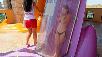 Kamikaze Slide And Girl At The Waterpark Aqua Paradise Nessebar Bulgaria ???? ???? ????