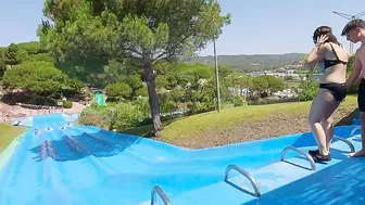 SPAIN Lloret De Mar Water Park Water Planet Blue Slides ♥️♥️ #2