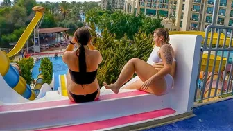 TWO GIRLS And FUN Waterslides In Turkey - Nashira Aquapark Antalya