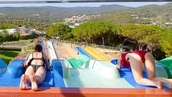 Funny Speed Slides At The Water World Waterpark Lloret Der Mar SPAIN ????????