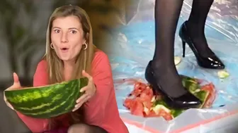 ASMR: enjoy me trampling watermelon in high heels #1