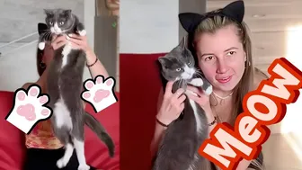 spending my Day with cat meow♥️♥️ || anya p special video for fans #1