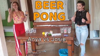 BEER PONG game challange || anya with josephine special video