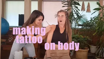 making tattoo on body || Body Art - josephine and anya video #1