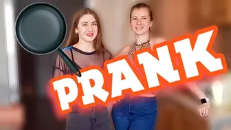 Pranking my pretty friend | Frying pan in pants, blindfolded drinking, & salty gummy worms prank #1