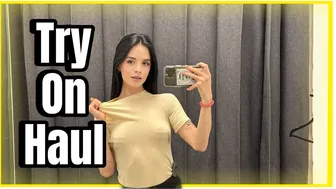 [4K] Transparent Outfits In Dressing Room | TRY ON HAUL shopping with Karina New clothes #1