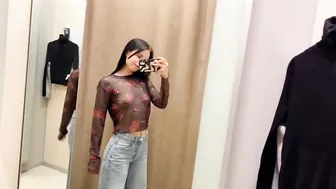 [4K] Transparent Outfits In Dressing Room | TRY ON HAUL shopping with Karina New clothes #4