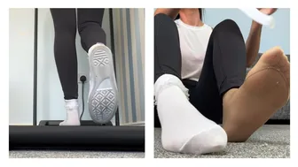 Testing My White Frilly Ankle Socks - Walking In Socks Pantyhose and Leggings #1