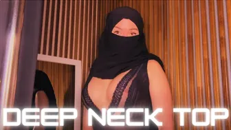 Black Try on Haul Deep Neck Top #1