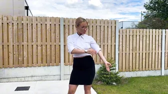 Transparent Business Blouse & Skirt: DRY vs Wet See-Through Challenge! #2