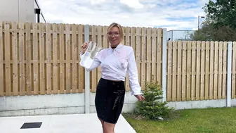 Transparent Business Blouse & Skirt: DRY vs Wet See-Through Challenge! #3