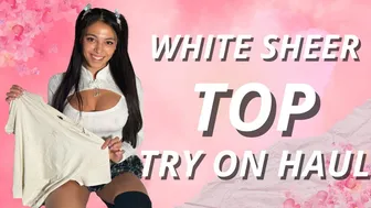 White Sheer Top ♥️♥️♥️♥️ Try on Haul [4k] #1