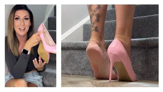 Pink Stiletto Try On - Walking and Testing My New Pink High Heels Shoe Try On