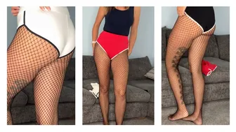 Hot pants and fishnets try on Pin Up Style 4K try on haul