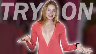 Tryon sweaters without bras | Check for the best cleavage