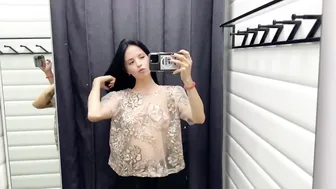 [4K] Transparent Outfits In Dressing Room | TRY ON HAUL shopping with Karina New clothes 2024 #4