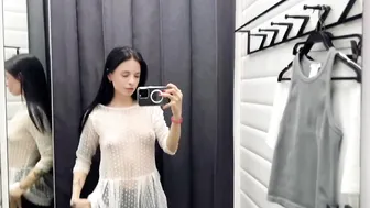 [4K] Transparent Outfits In Dressing Room | TRY ON HAUL with Karina #2