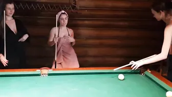 Billiard Playing | Beautiful girls playing pool in the sauna #3