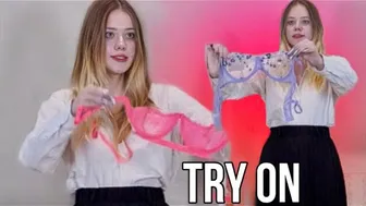 Try on and Bra clasp test: How to quickly remove a bra? #1