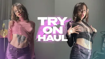 [4K] TRANSPARENT Try on Haul: See-Through. Fashion & No Bra Trend #1